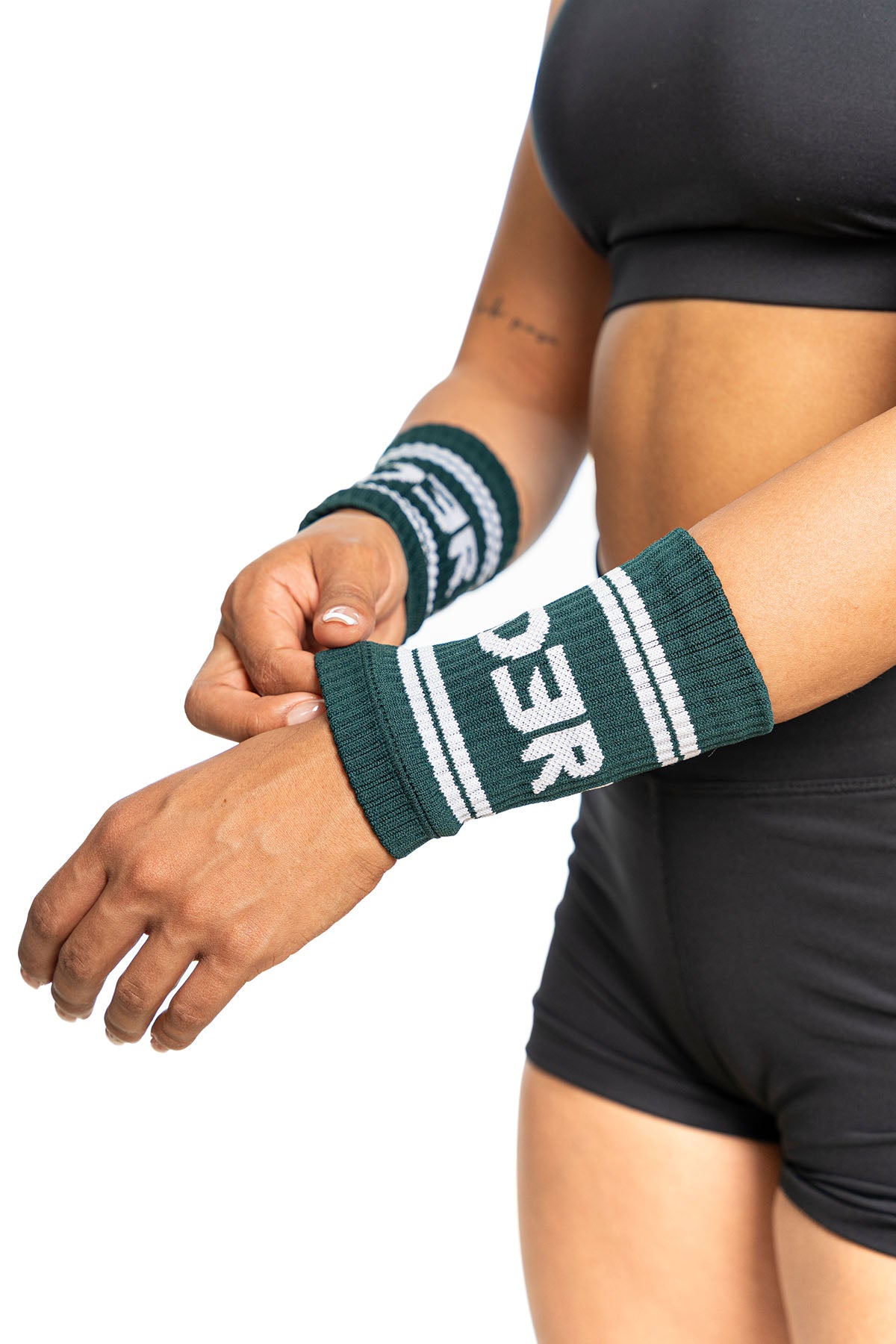 WRISTBAND (muñequeras de sudor) VERDE BOTELLA