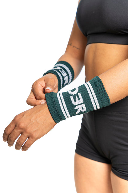 WRISTBAND (muñequeras de sudor) VERDE BOTELLA